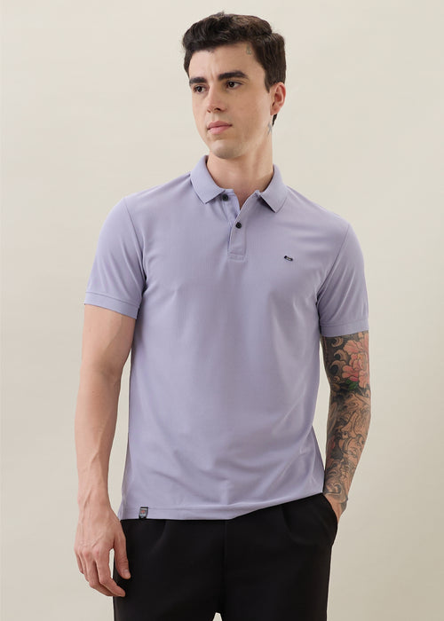 Cherry Half Sleeve Polo: Lavender