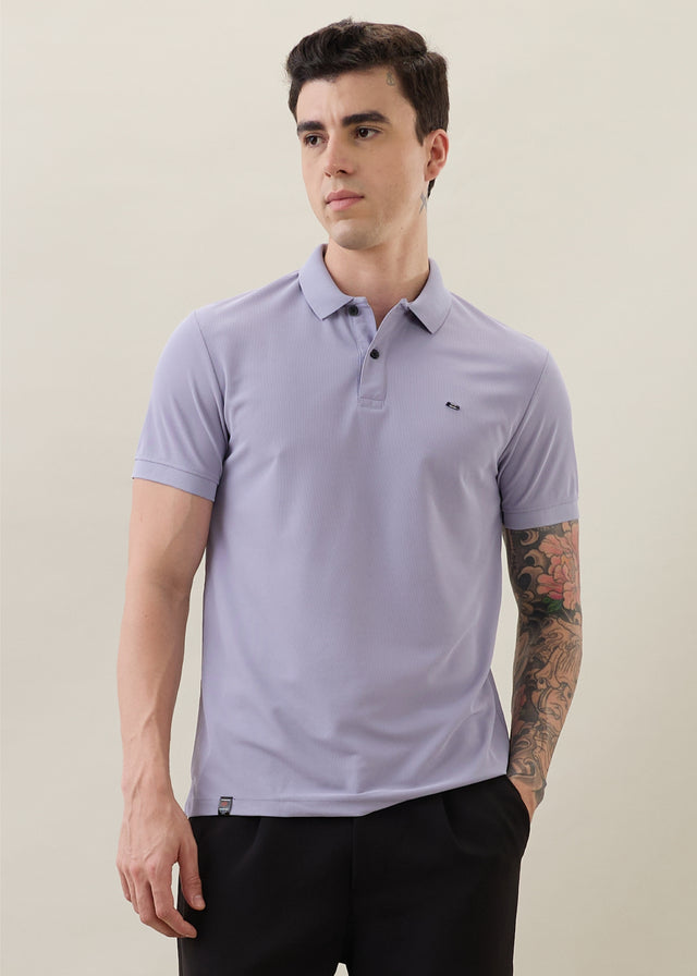 Cherry Half Sleeve Polo: Lavender