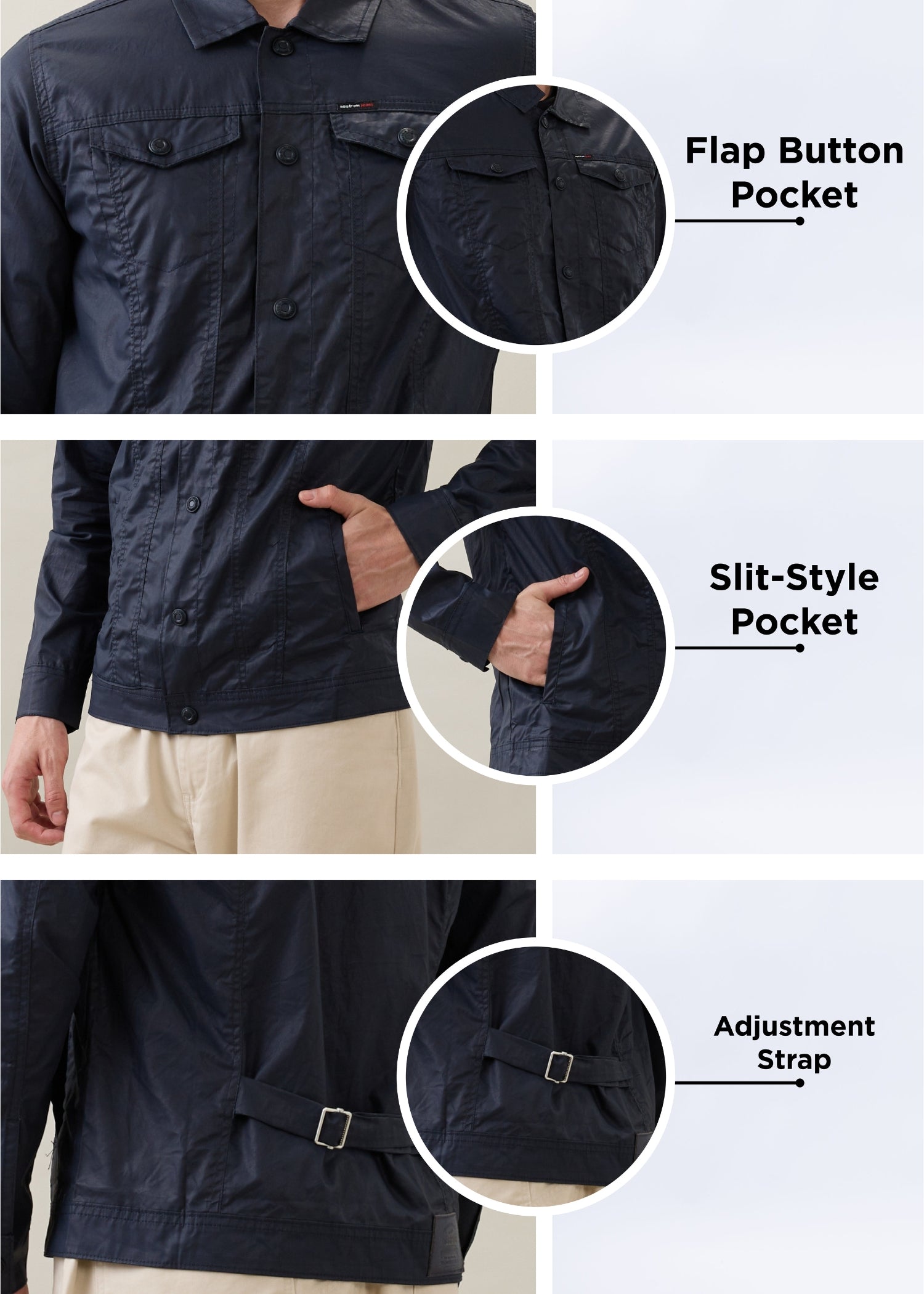 Teslin Utility Jacket: Navy