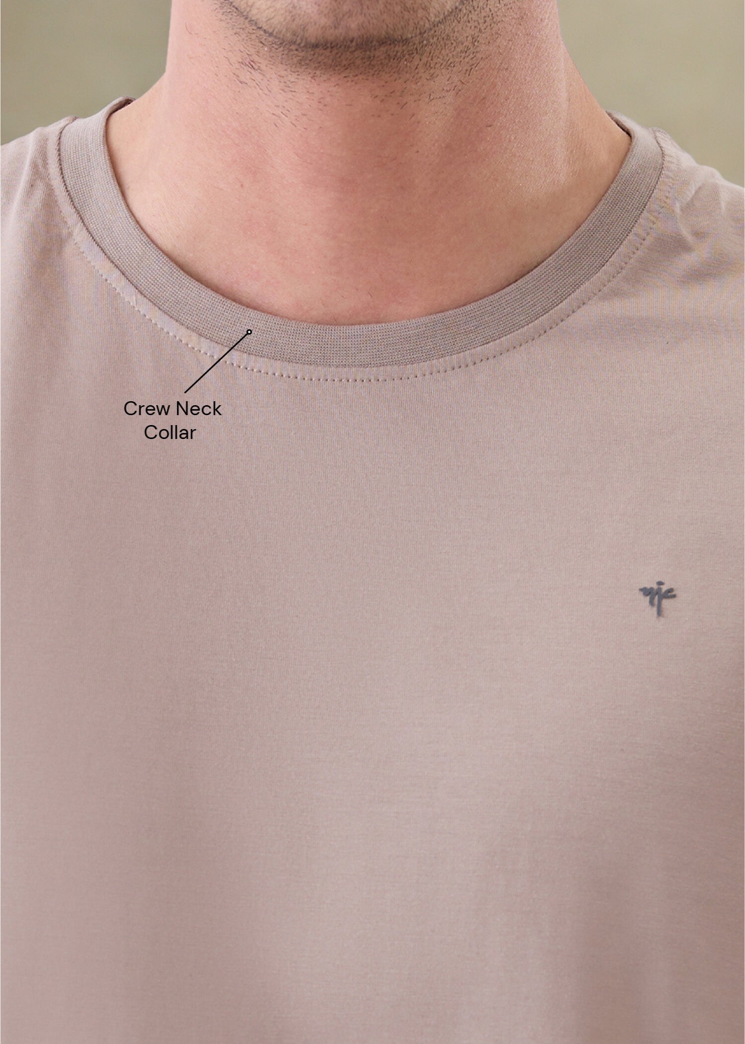 Arch Solid Half Sleeve T-Shirt: Light Brown