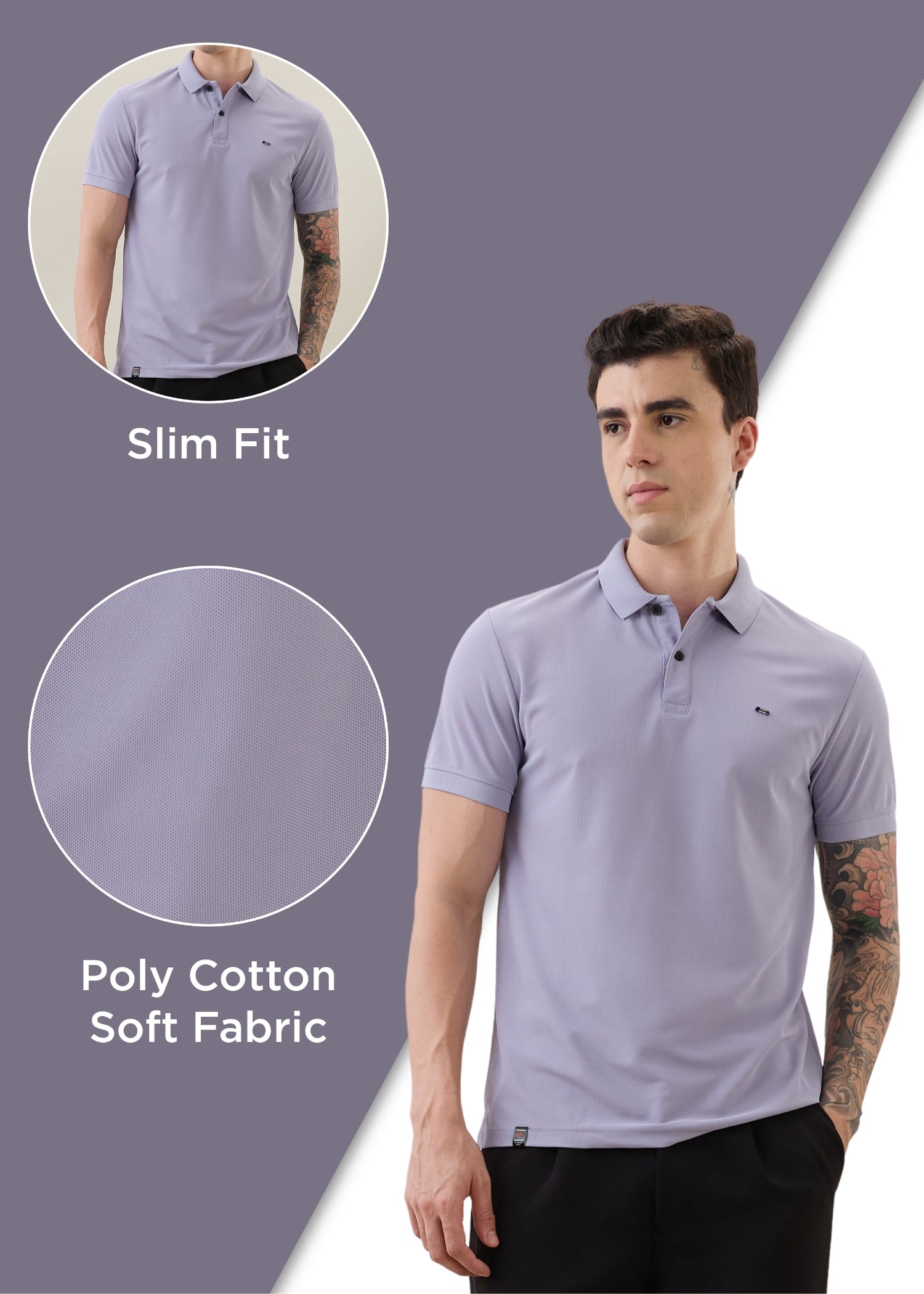 Cherry Half Sleeve T-shirt: Lavender