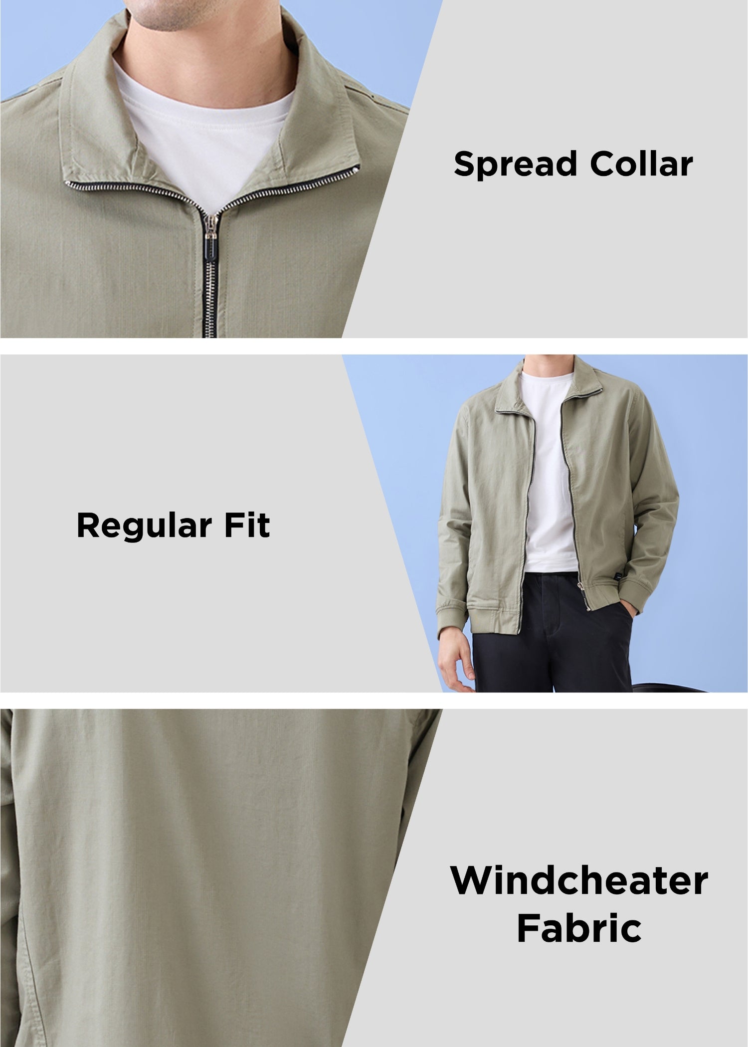 Ovar Spread Collar Zipper: Pista