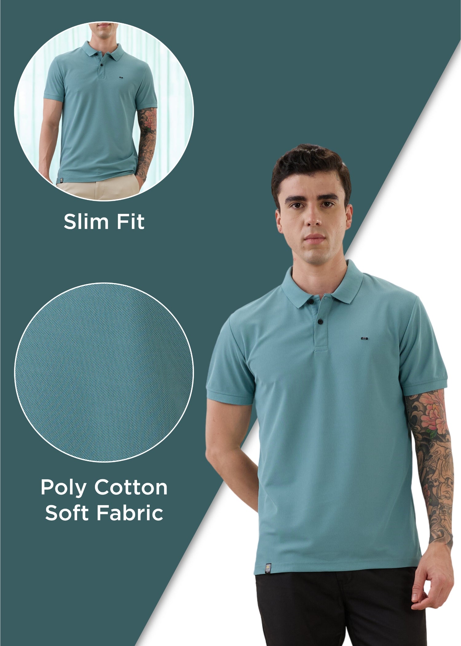 Cherry Half Sleeve T-shirt: Seagreen