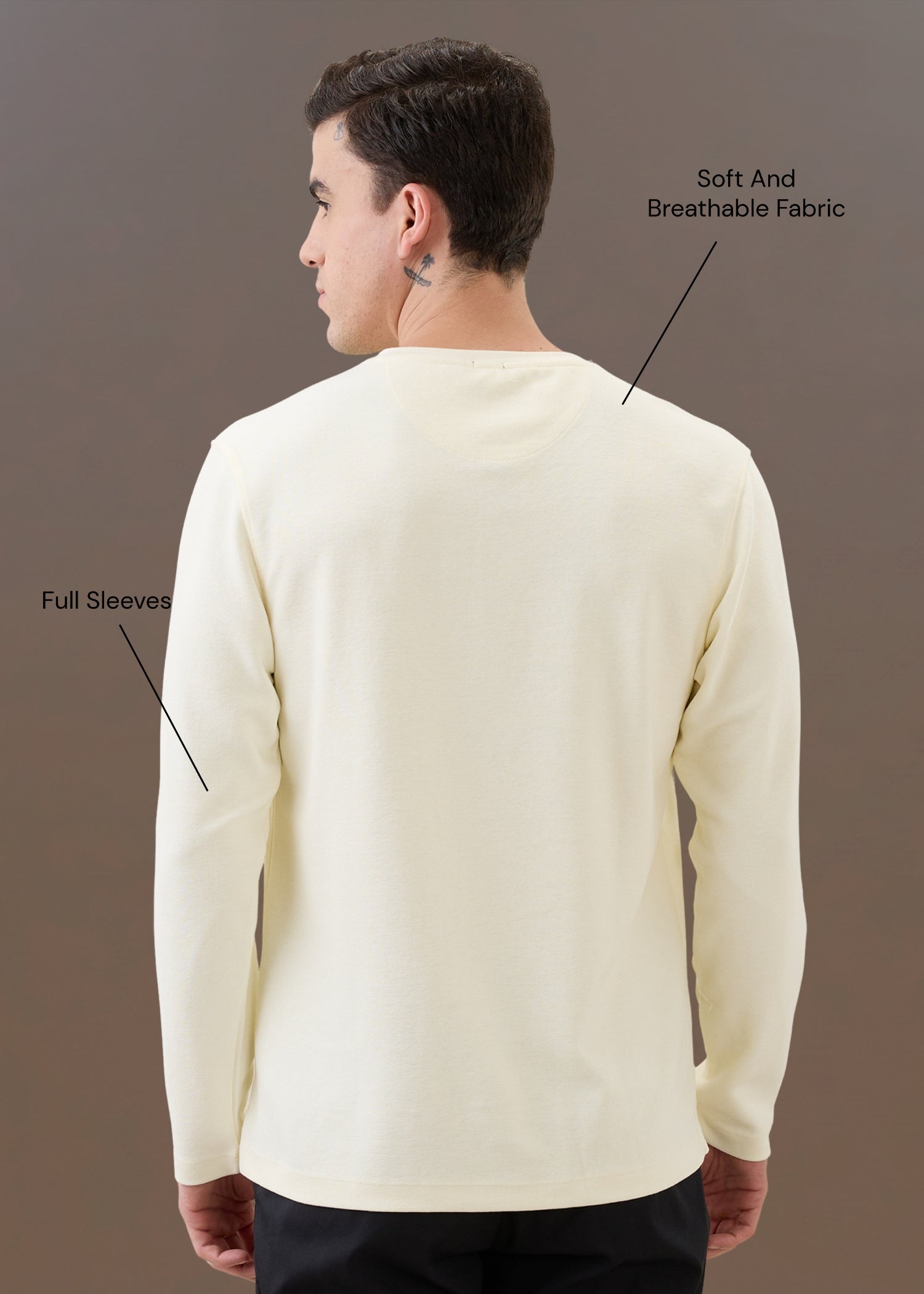 Makaya Knit Full Sleeve T-shirt: OffWhite