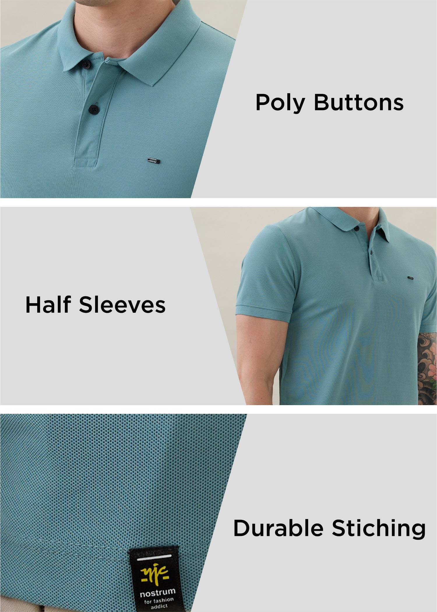 Cherry Half Sleeve T-shirt: Seagreen