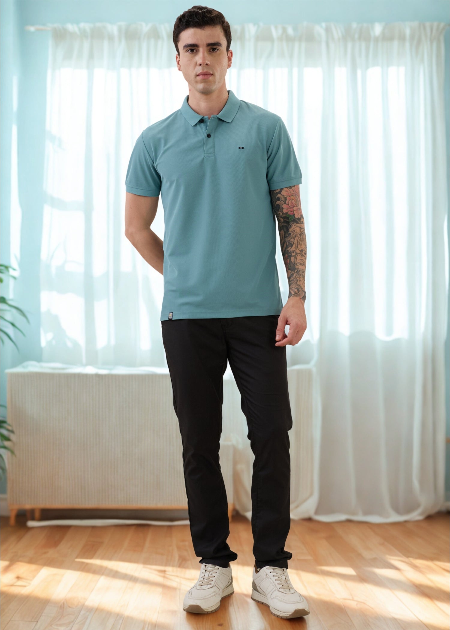 Cherry Half Sleeve T-shirt: Seagreen