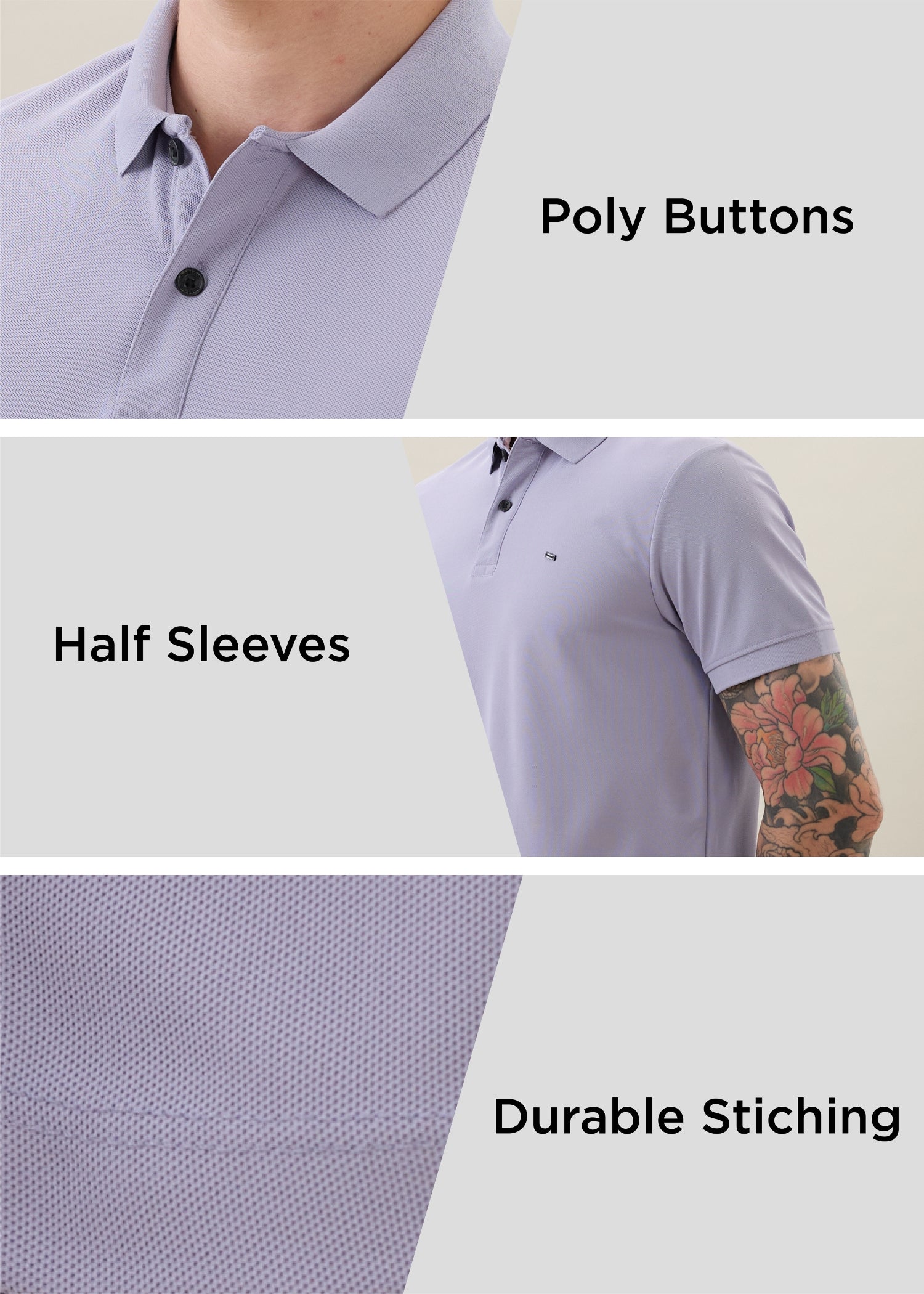 Cherry Half Sleeve T-shirt: Lavender
