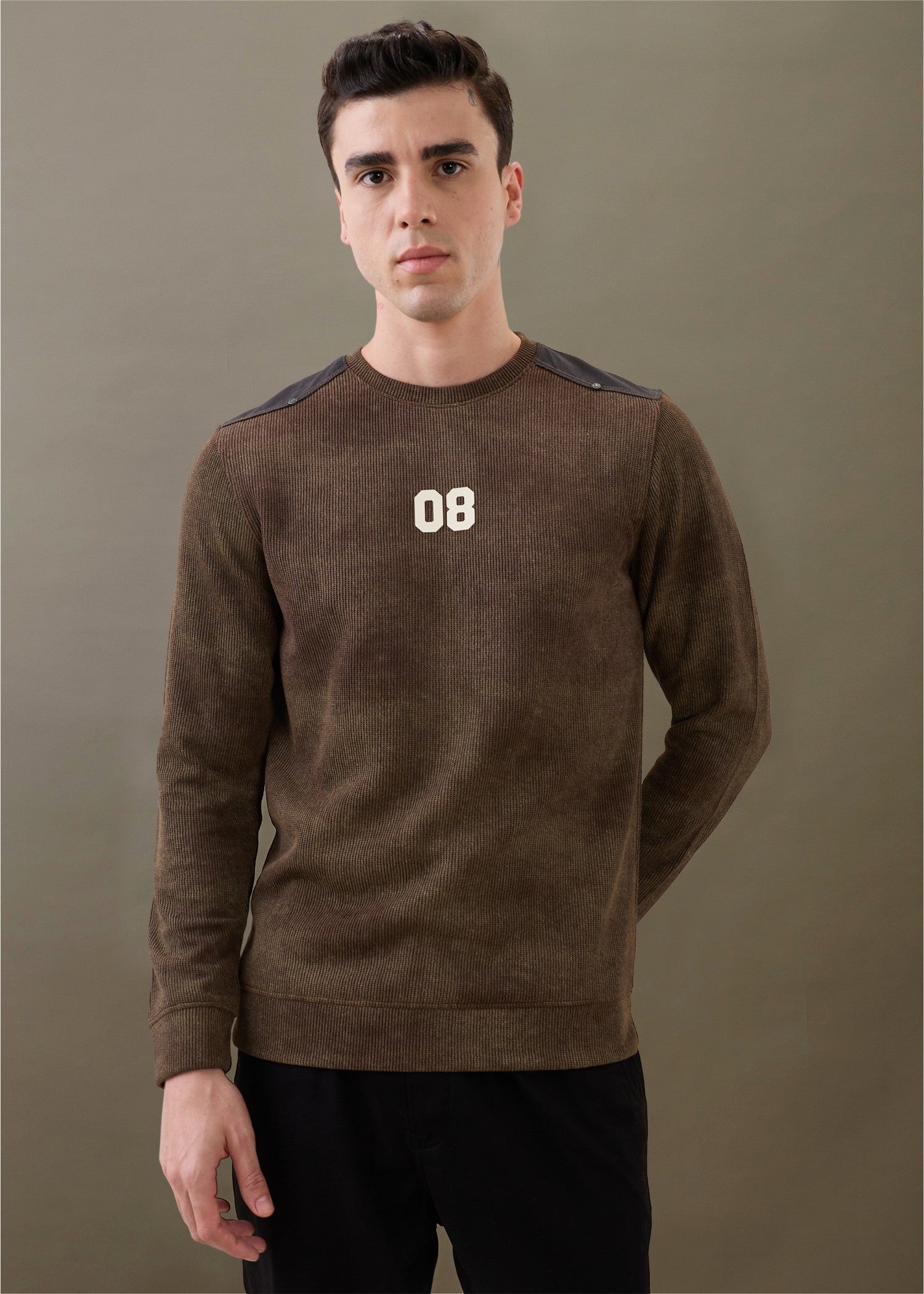 Trender Regular Full Sleeve T-shirt: Coffee