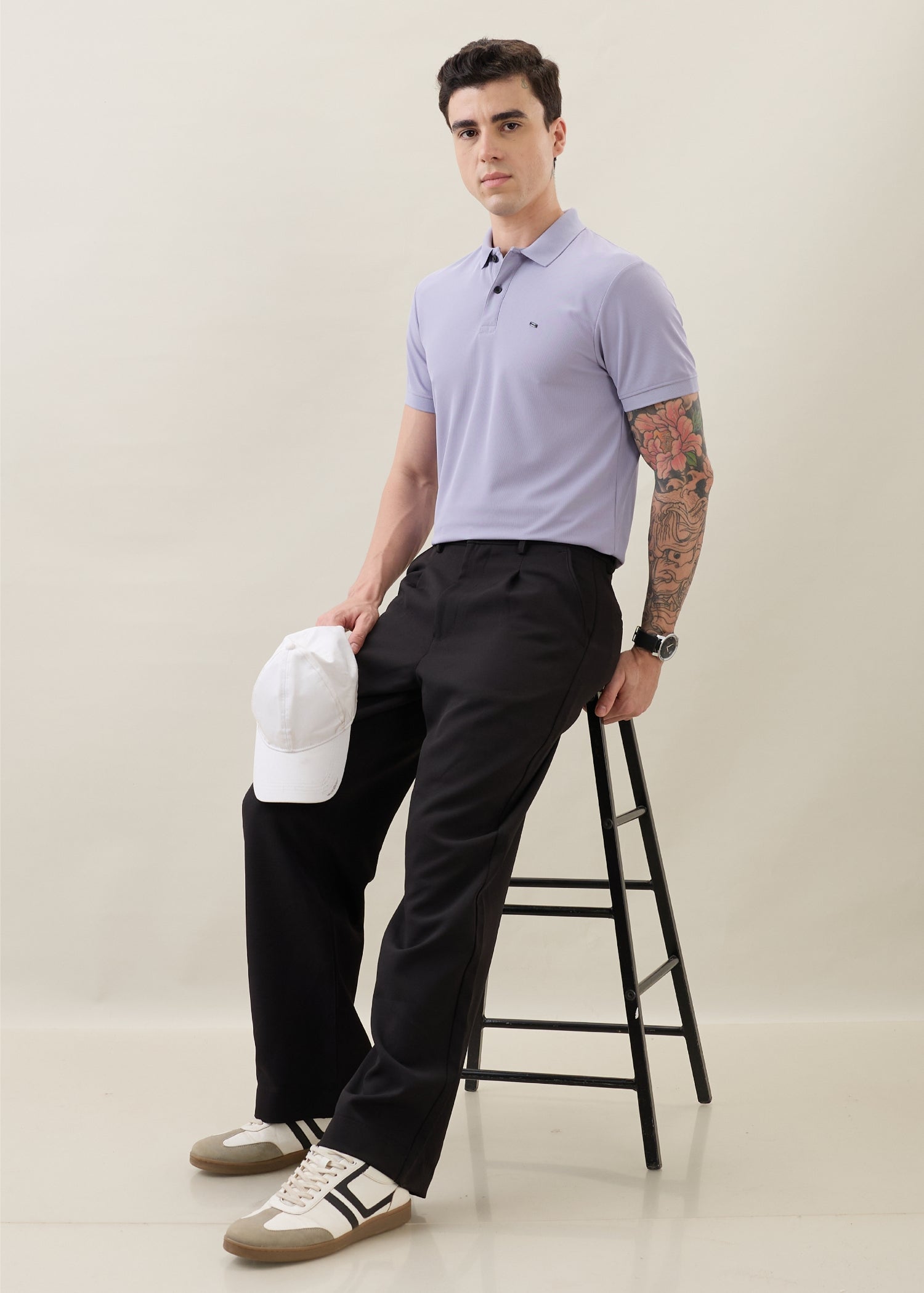 Cherry Half Sleeve T-shirt: Lavender