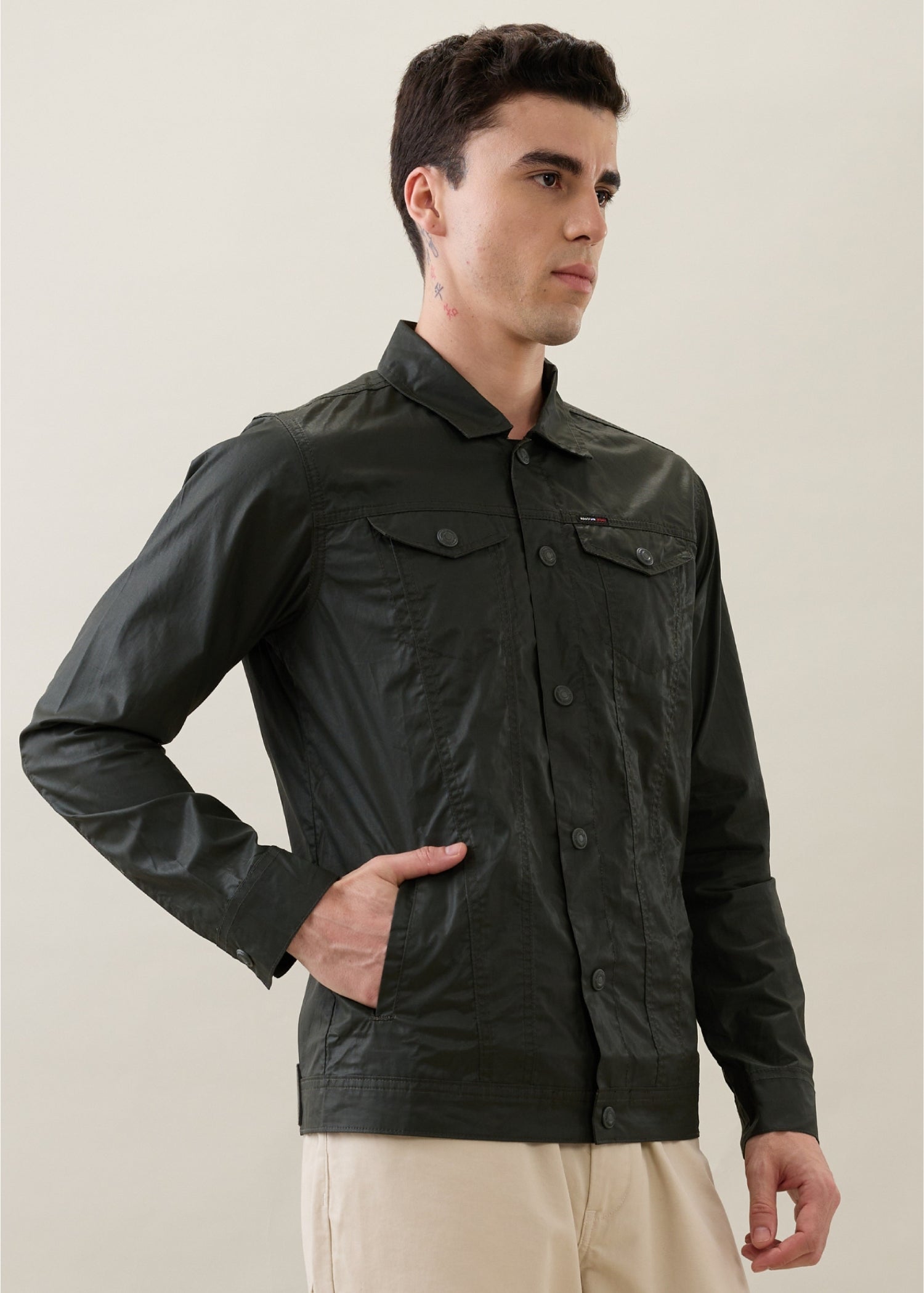 Teslin Utility Jacket: Olive