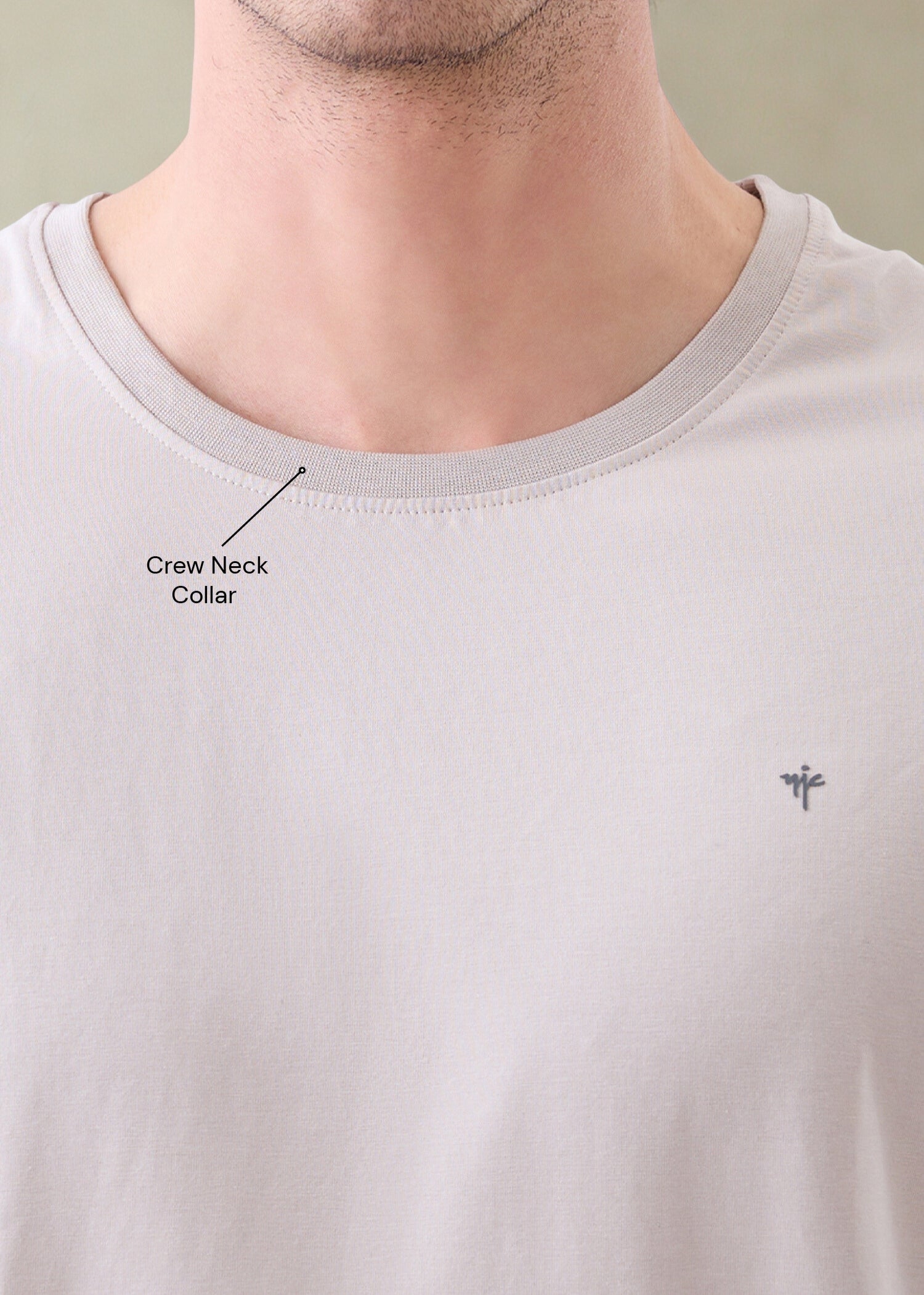 Arch Solid Half Sleeve T-Shirt: Light Grey