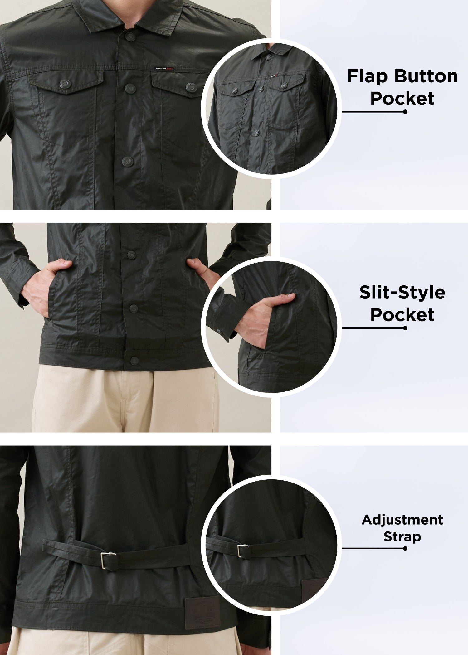 Teslin Utility Jacket: Olive