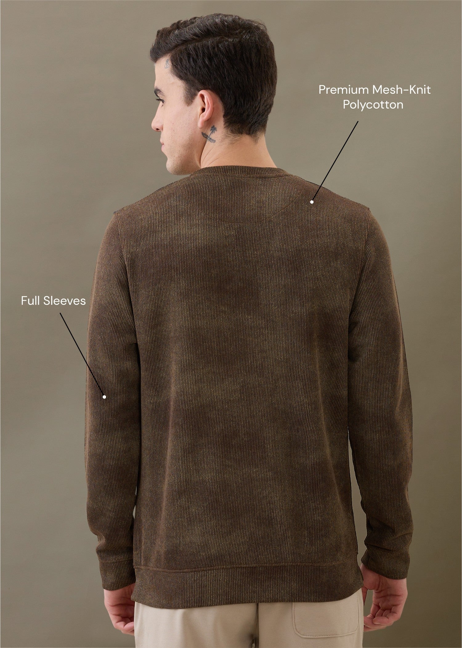 Trender Regular Full Sleeve T-shirt: Coffee