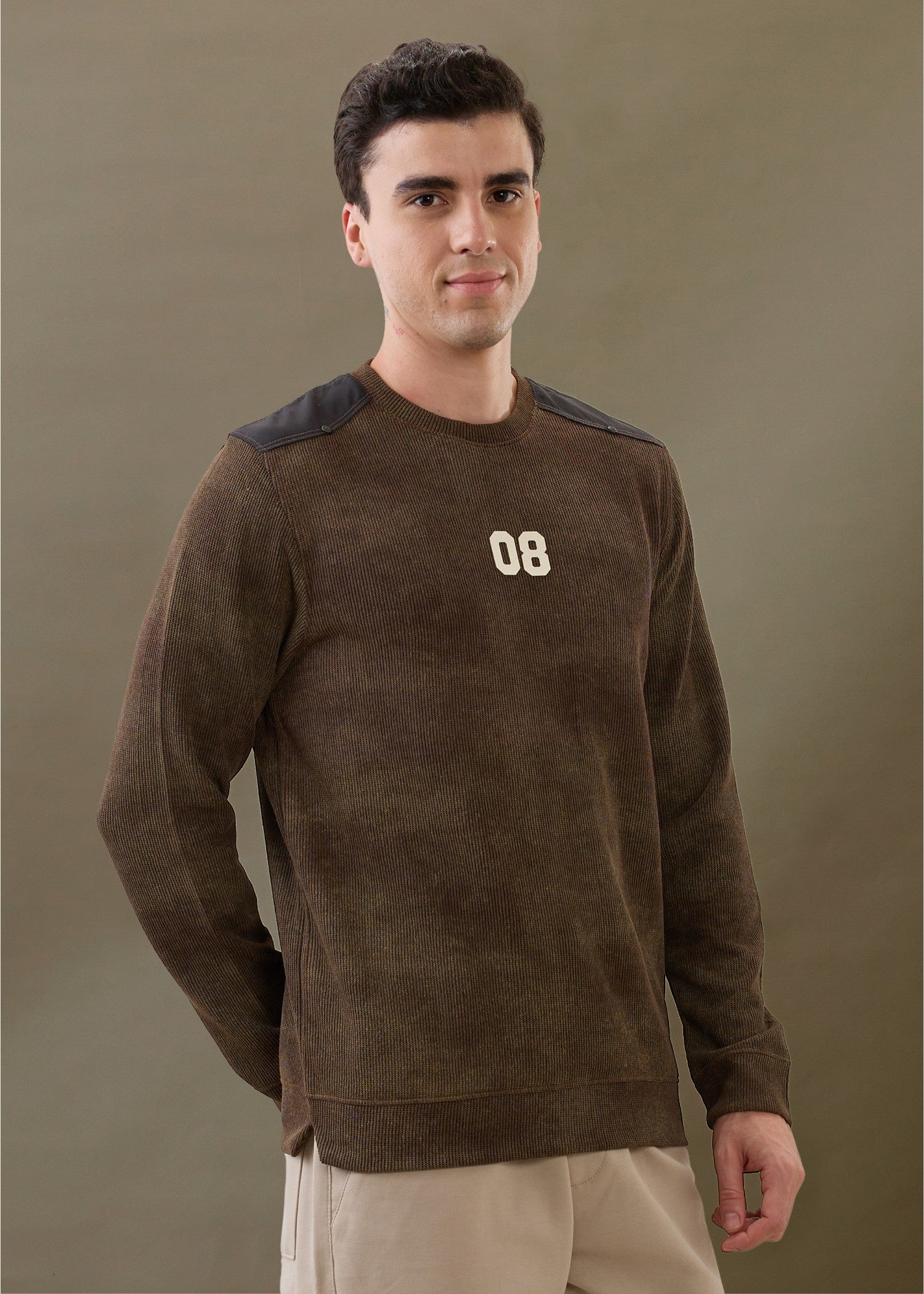 Trender Regular Full Sleeve T-shirt: Coffee