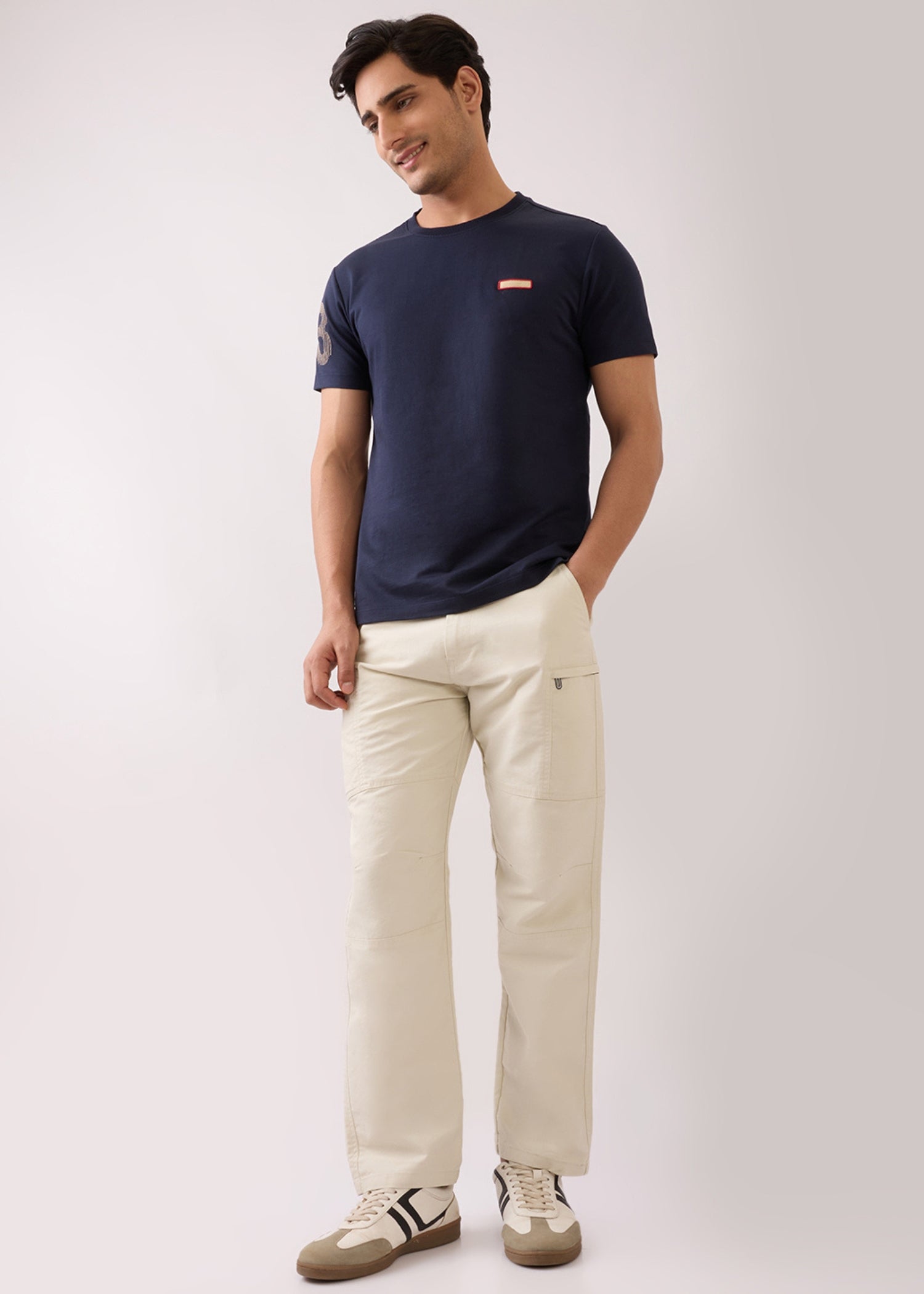 Redrigo Utility Pocket Cargo Pants: Cream
