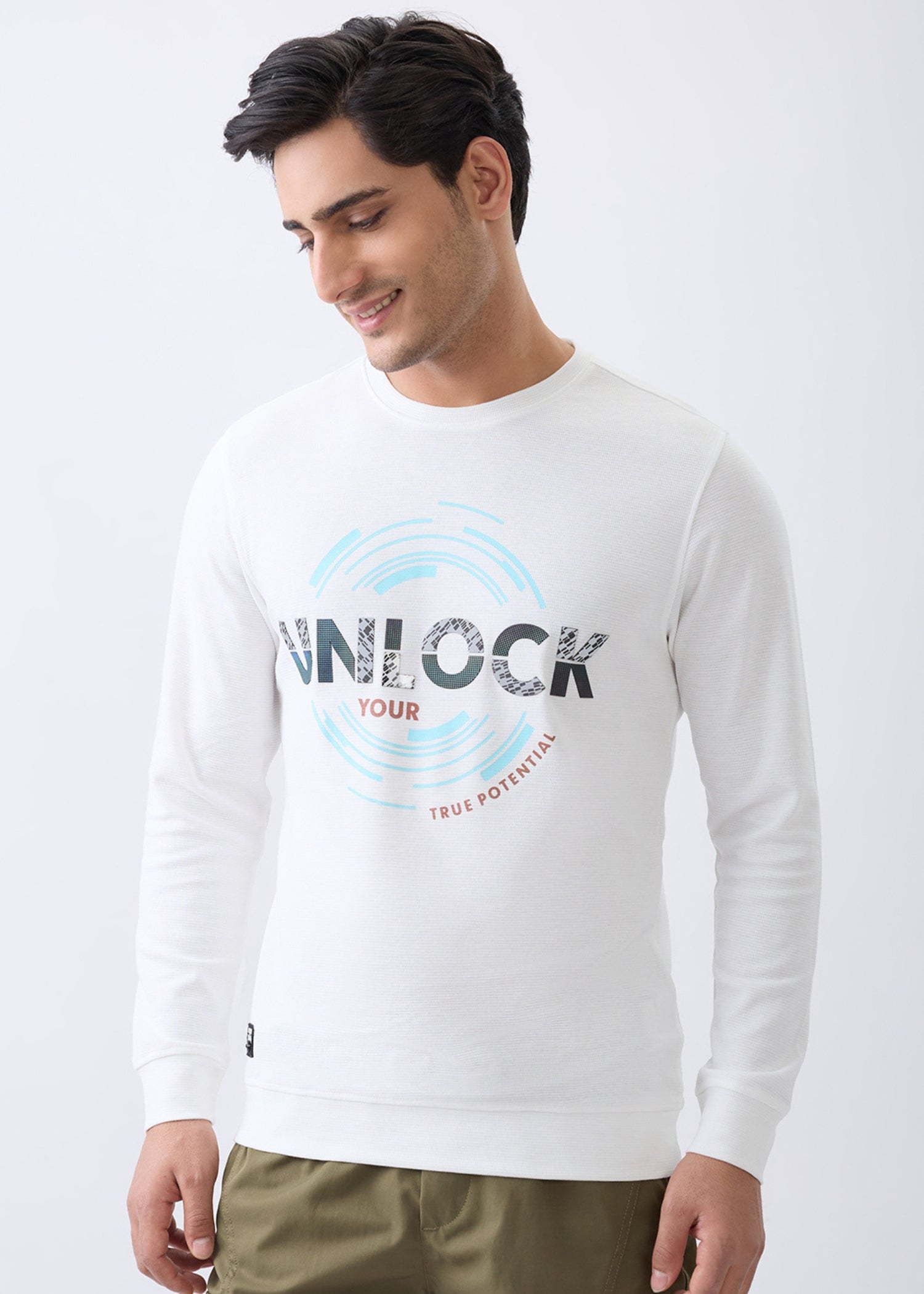 Potential Printed Full Sleeve T-Shirt: White