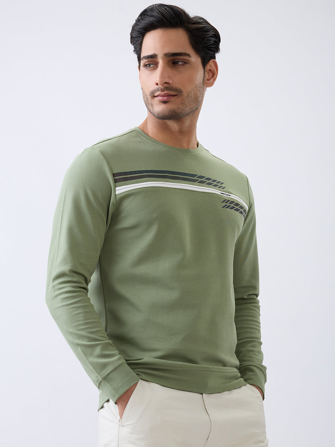Borrow Full Sleeve T- Shirt: Green