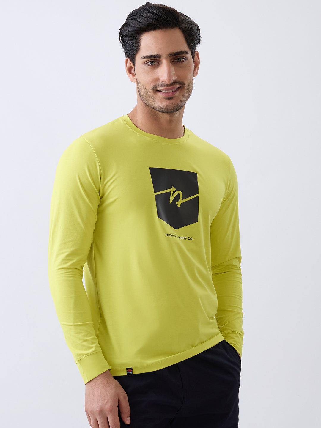 Star 1 Fitted Full Sleeve Pullover: F.Green