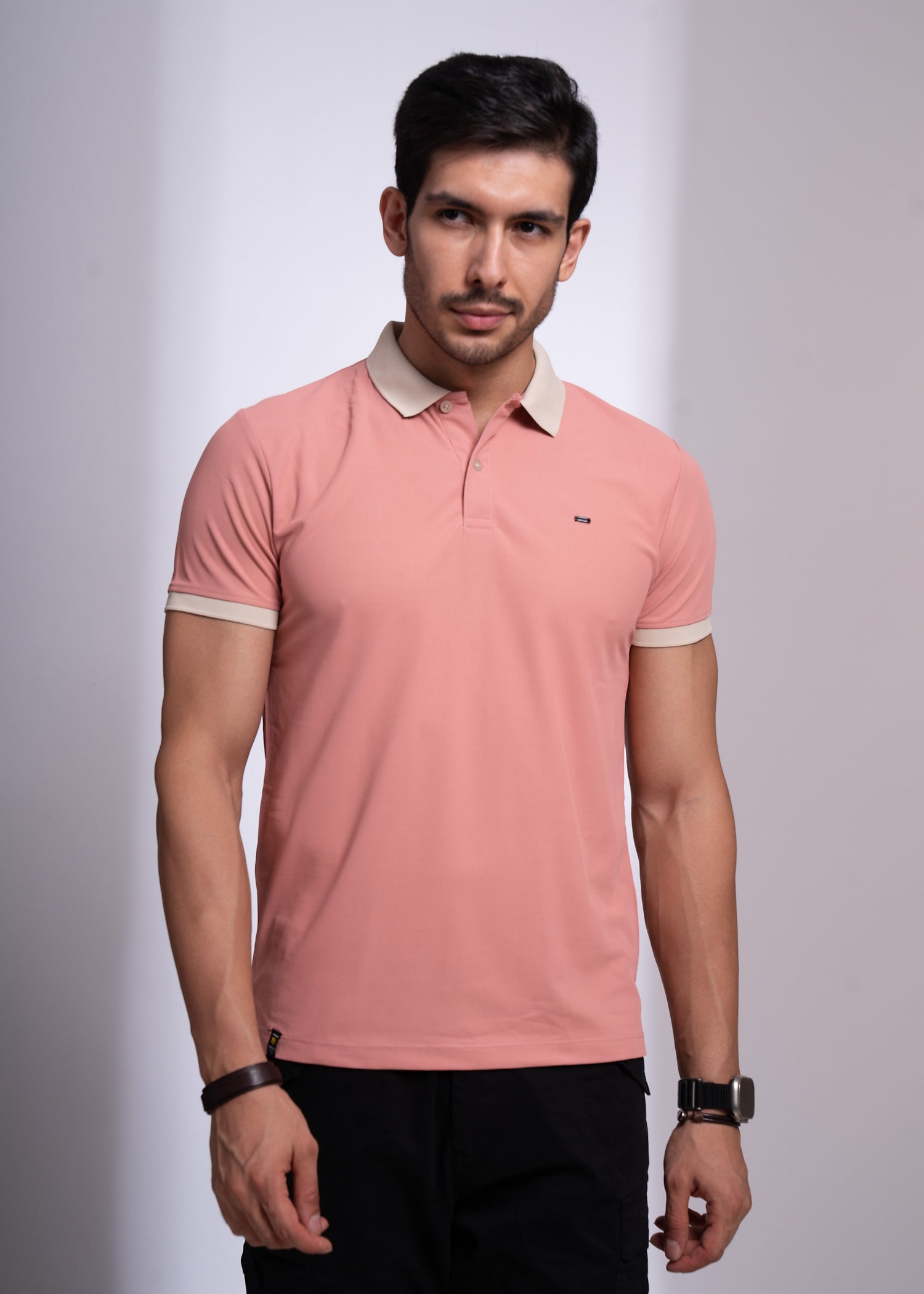 Mary Solid Polo T-Shirt: Coral Pink