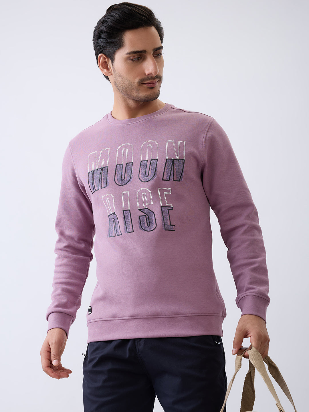 Moonrise Graphic Full Sleeve Pullover: Onion