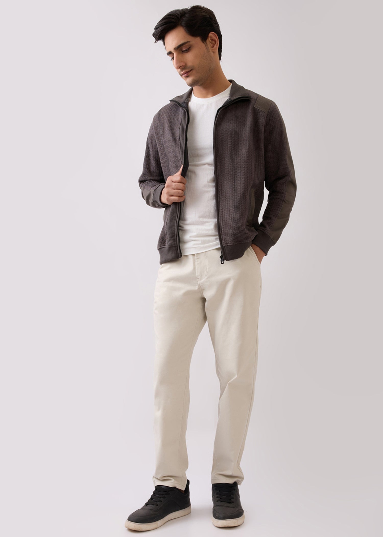 Taket Zipper Jacket: Charcoal