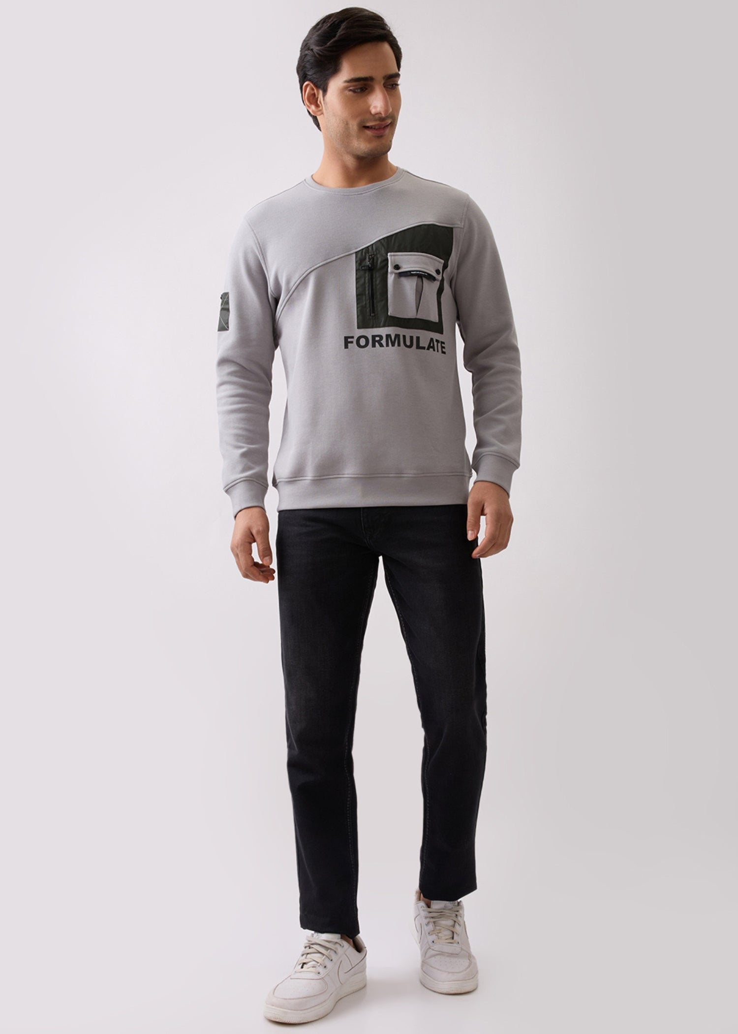Formulate Utility Full Sleeve T-Shirt: Grey