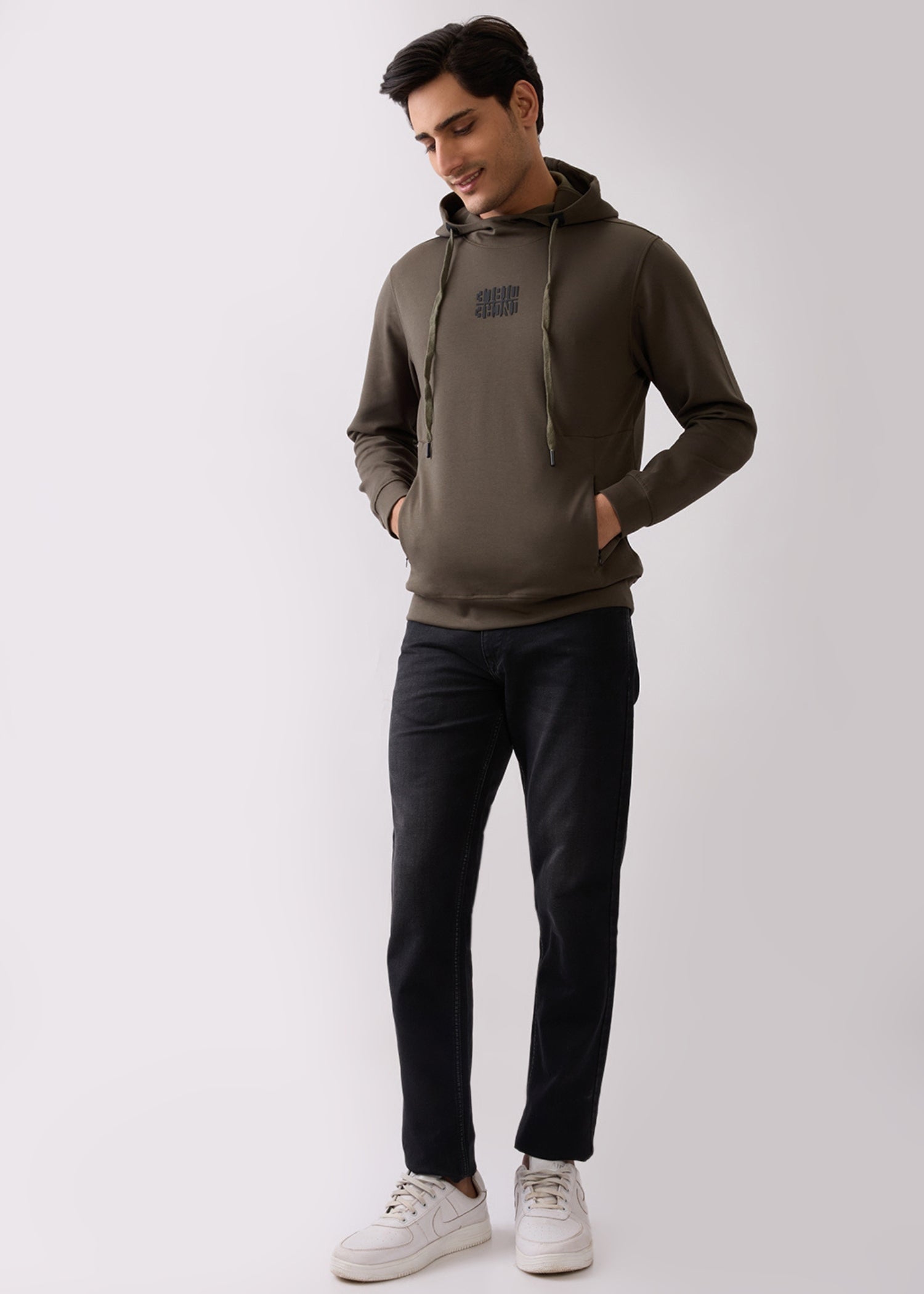 Incredible Printed Hoodie: Olive
