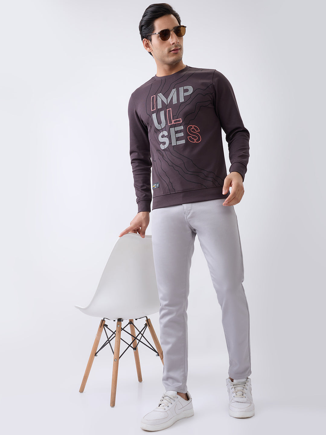 Impulses Fitted Sweatshirt: Charcoal