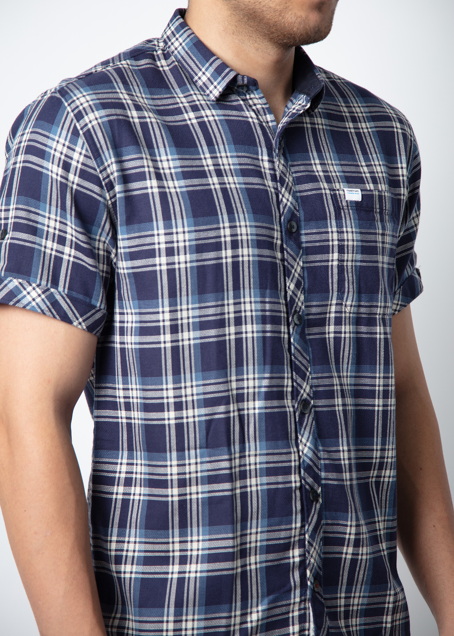 Olsberg Half Sleeve Checked Shirt For Men Nostrum