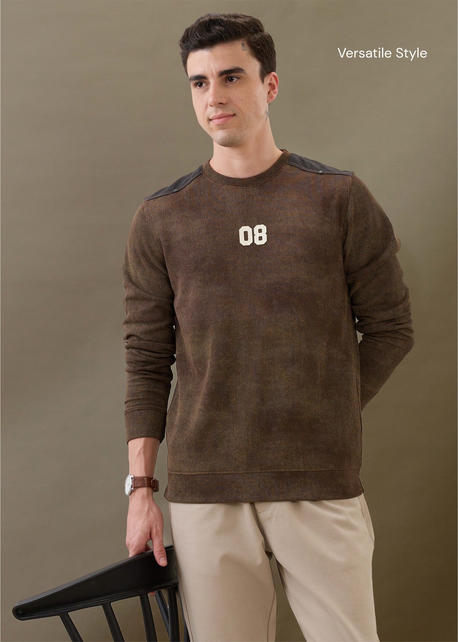 Trender Regular Full Sleeve T-shirt: Coffee