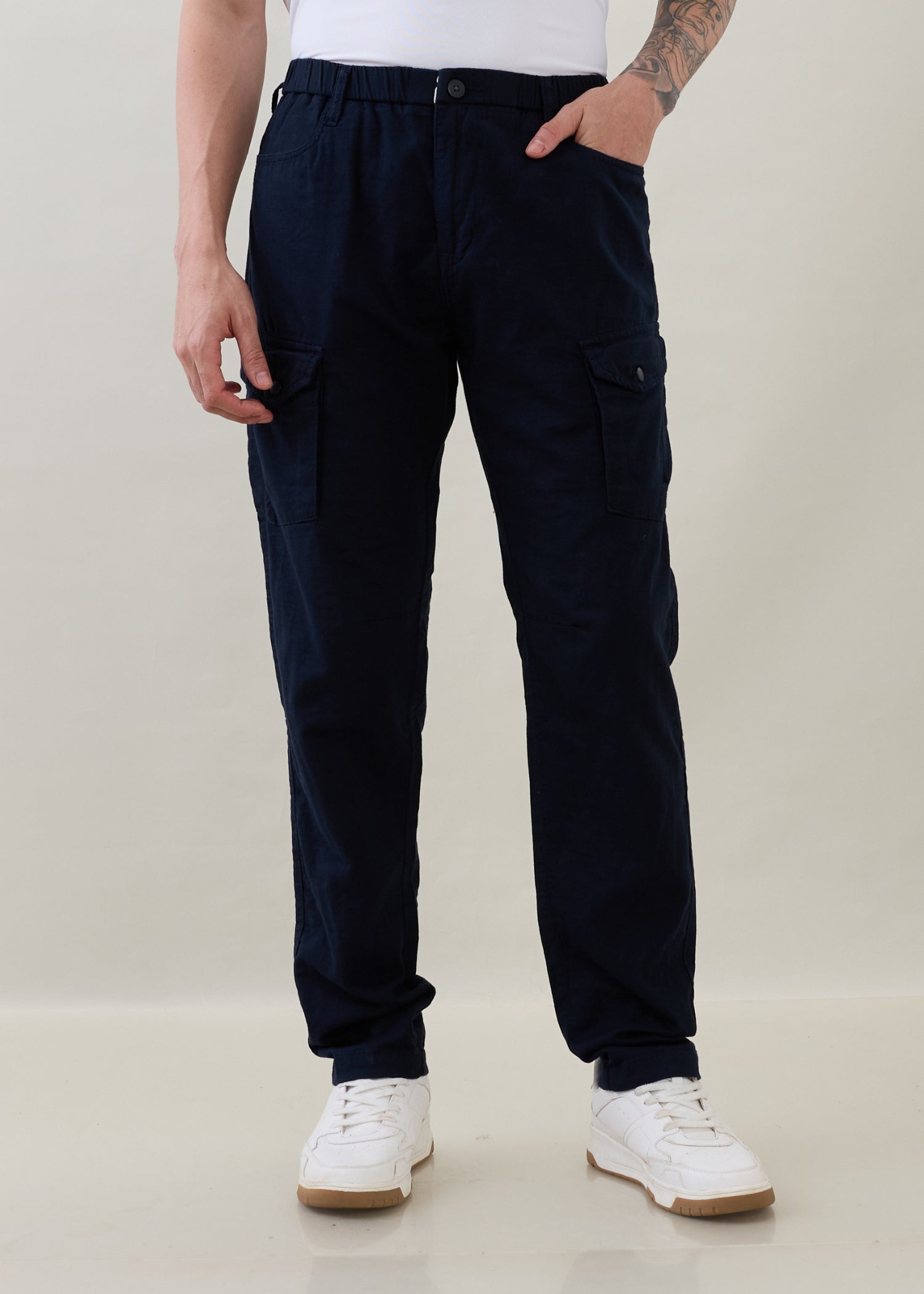 Canopy Cotton Relaxed Cargo: Navy