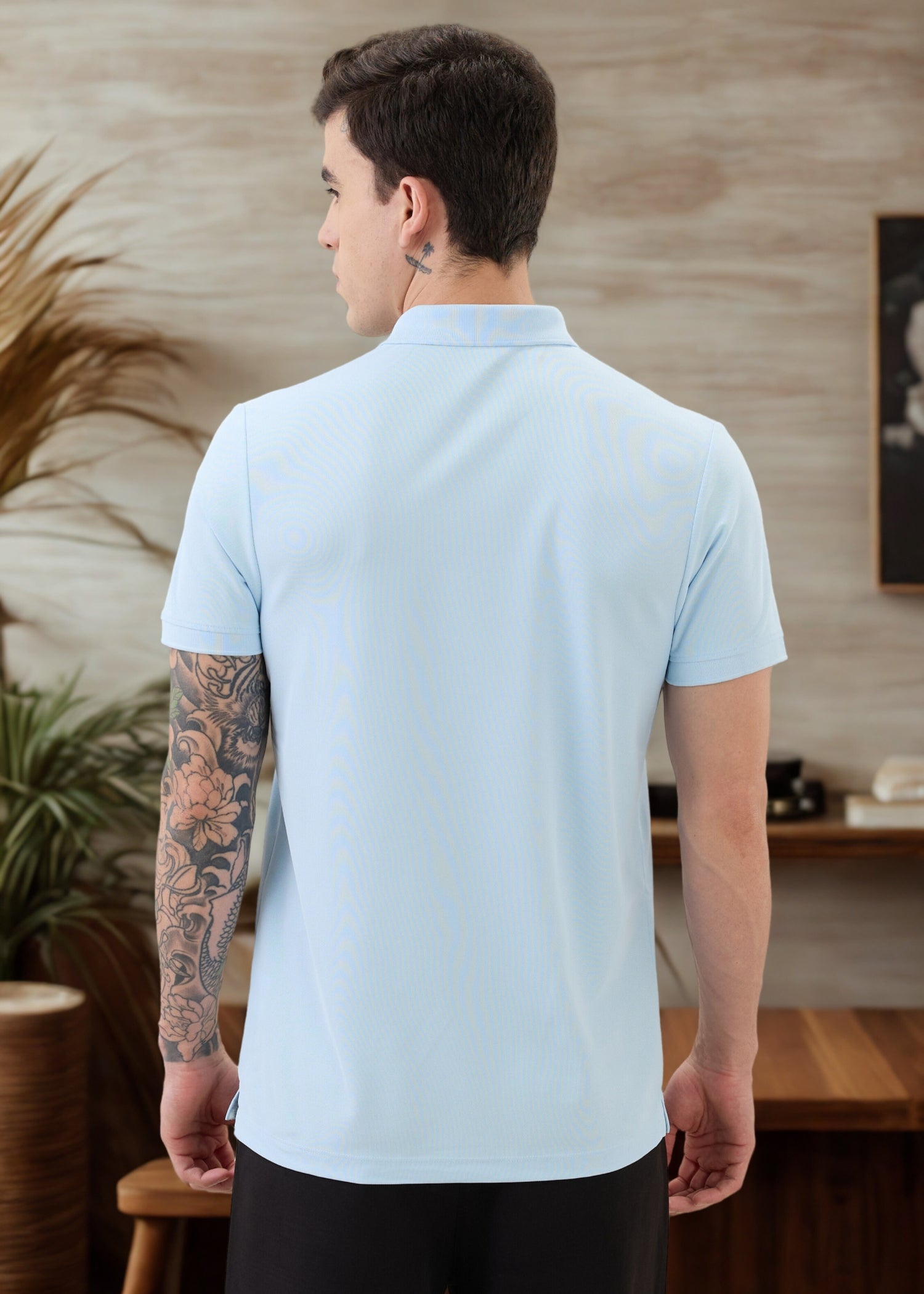 Cherry Half Sleeve Polo: Sky