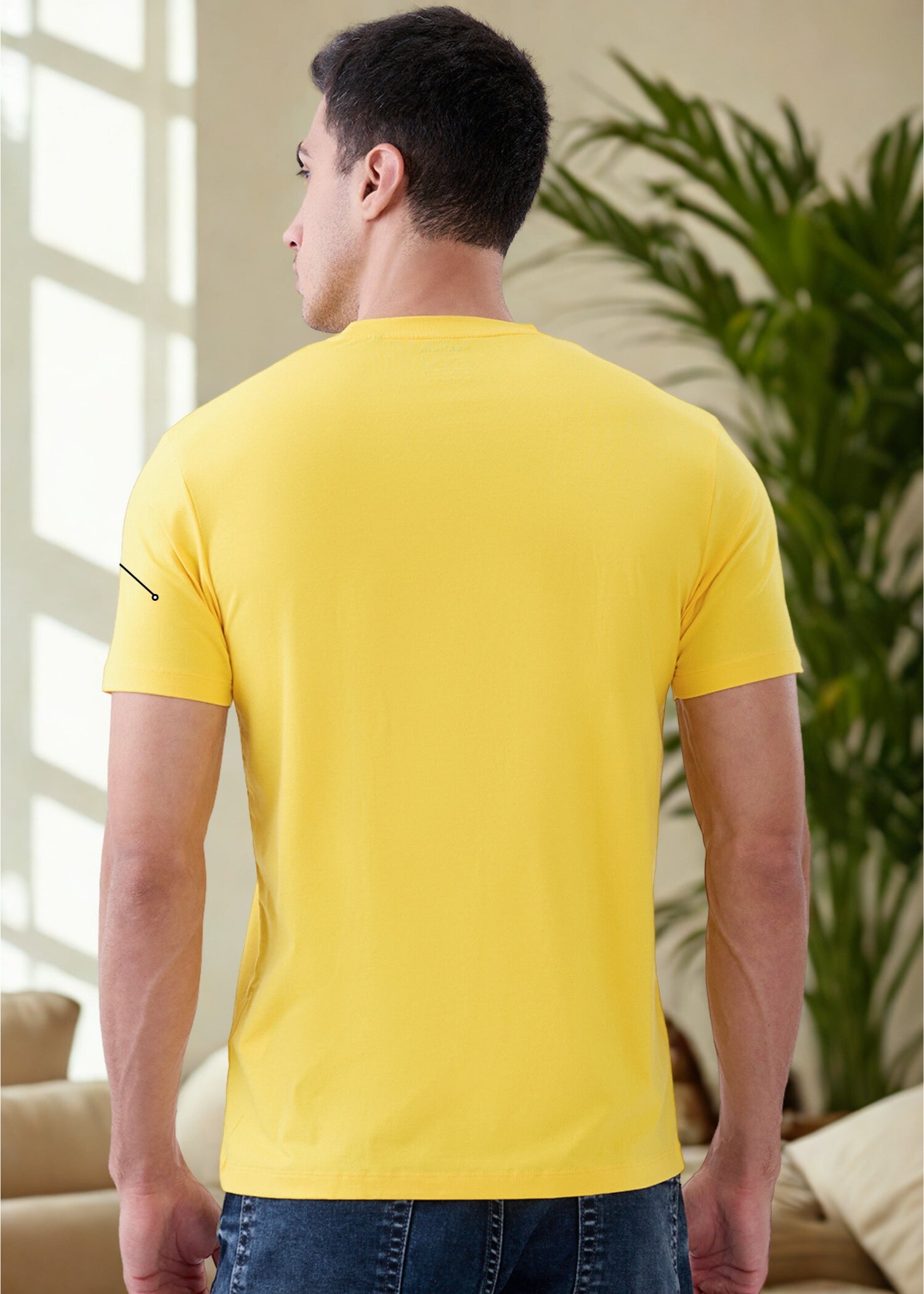 Arch Solid Half Sleeve T-Shirt: Lemon