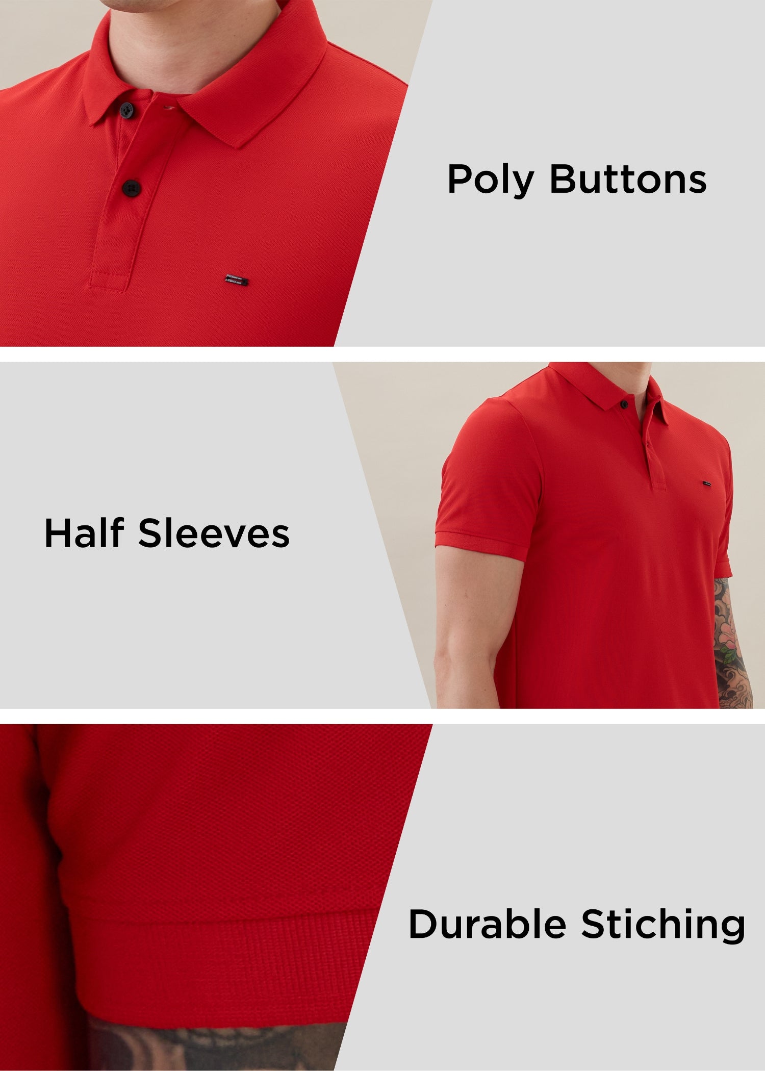 Cherry Half Sleeve Polo: Red – Nostrum