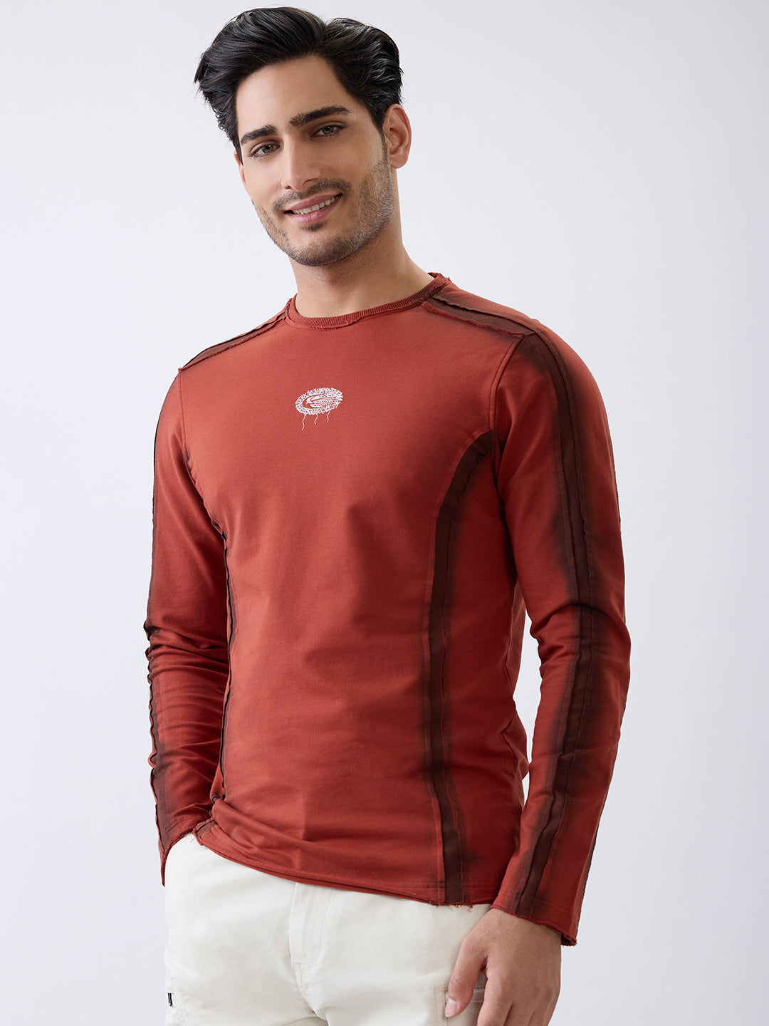 Depict Full Sleeve T-Shirt: Rust