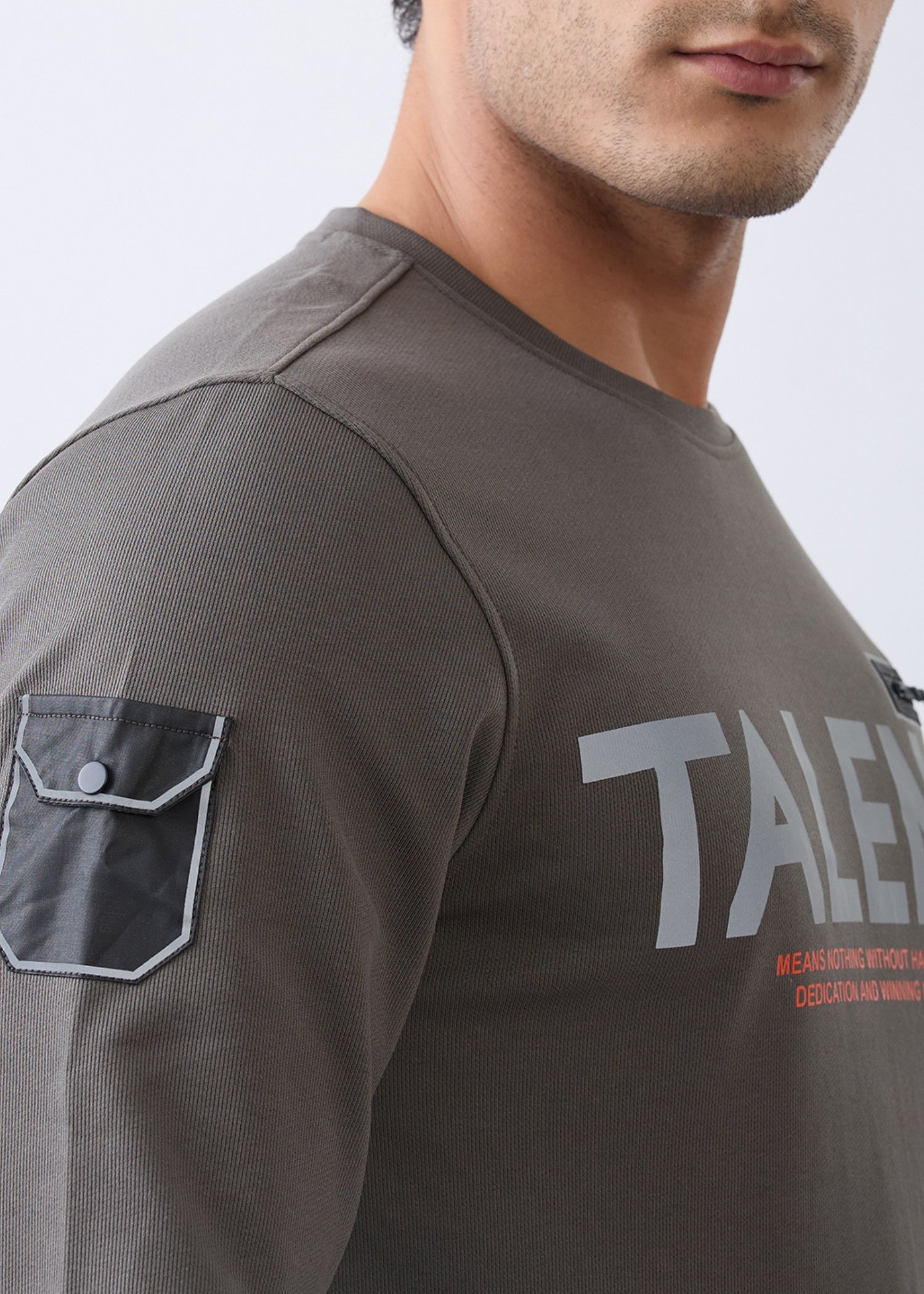 Dedicate Graphic Full Sleeve Sweatshirt: Olive