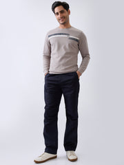 Borrow Full Sleeve T- Shirt: Beige