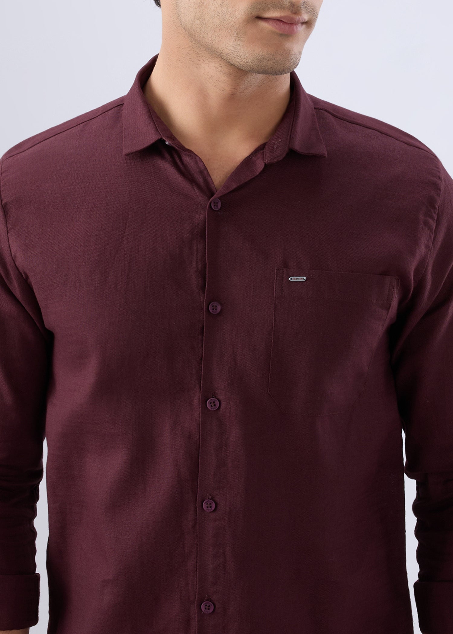 Keen Solid Full Sleeve Shirt: Wine