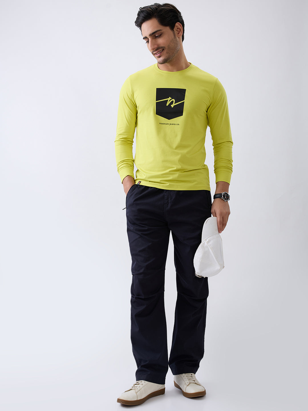 Star 1 Fitted Full Sleeve Pullover: F.Green