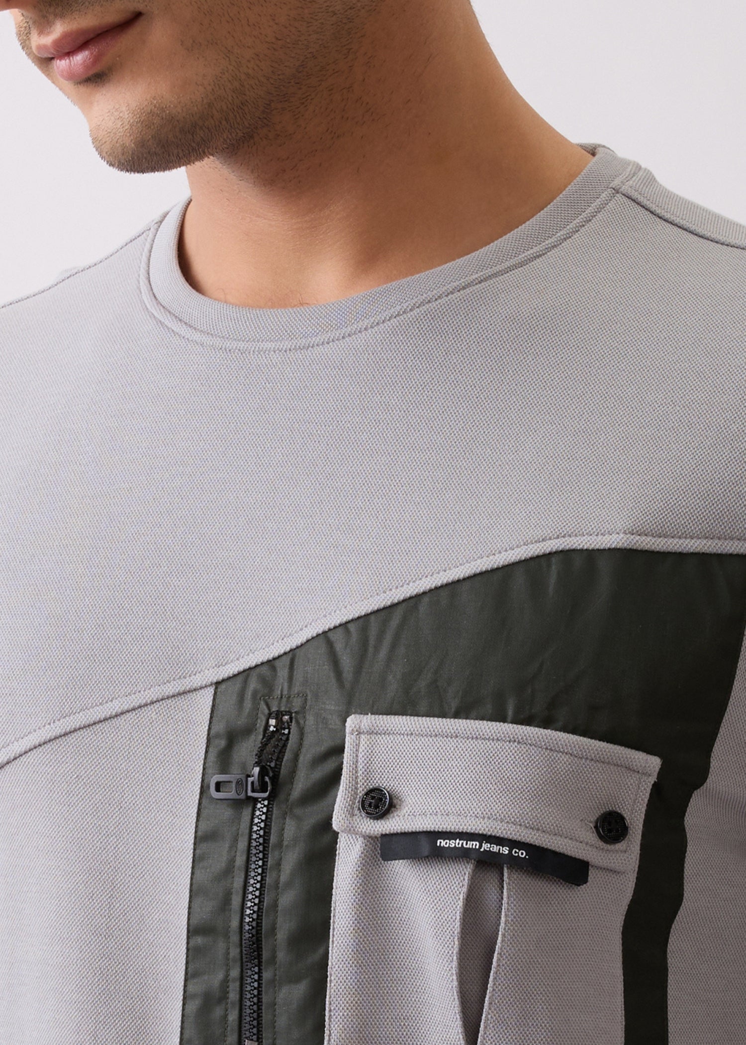 Formulate Utility Full Sleeve T-Shirt: Grey