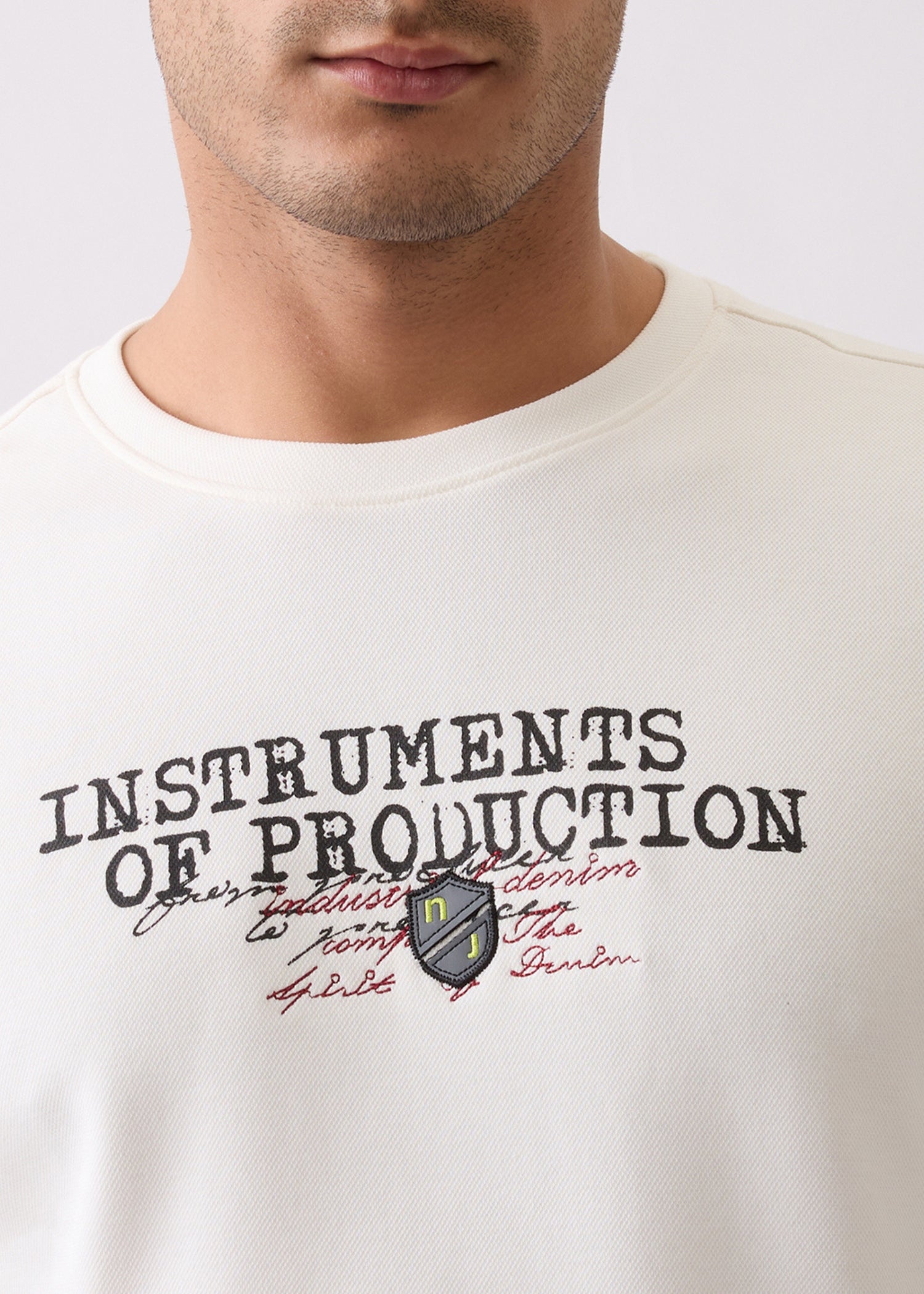 Instruments Graphic Full Sleeve Sweatshirt: White