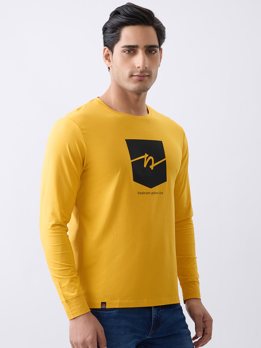 Star 1 Fitted Full Sleeve Pullover: Mustard