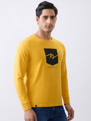 Star 1 Fitted Full Sleeve Pullover: Mustard
