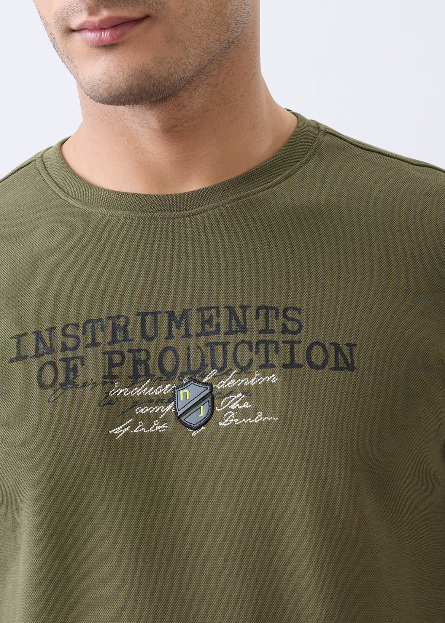 Instruments Graphic Full Sleeve Sweatshirt: Olive
