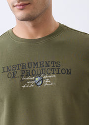 Instruments Graphic Full Sleeve Sweatshirt: Olive