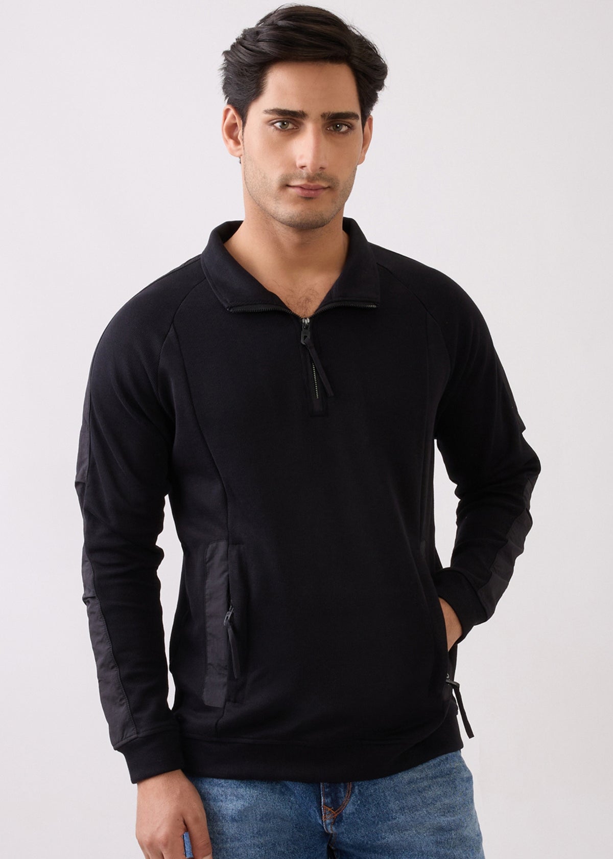 Grateful Zip-Neck Full Sleeve Sweatshirt