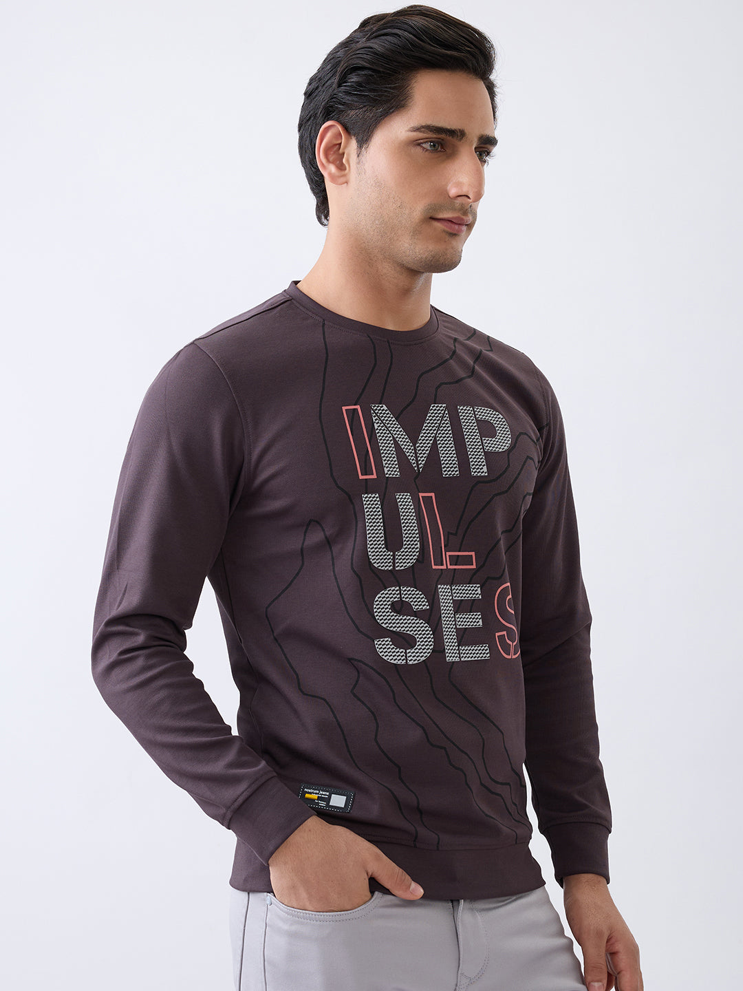 Impulses Fitted Sweatshirt: Charcoal