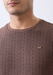 Gravitate Textured Full Sleeve Sweatshirt: Copper