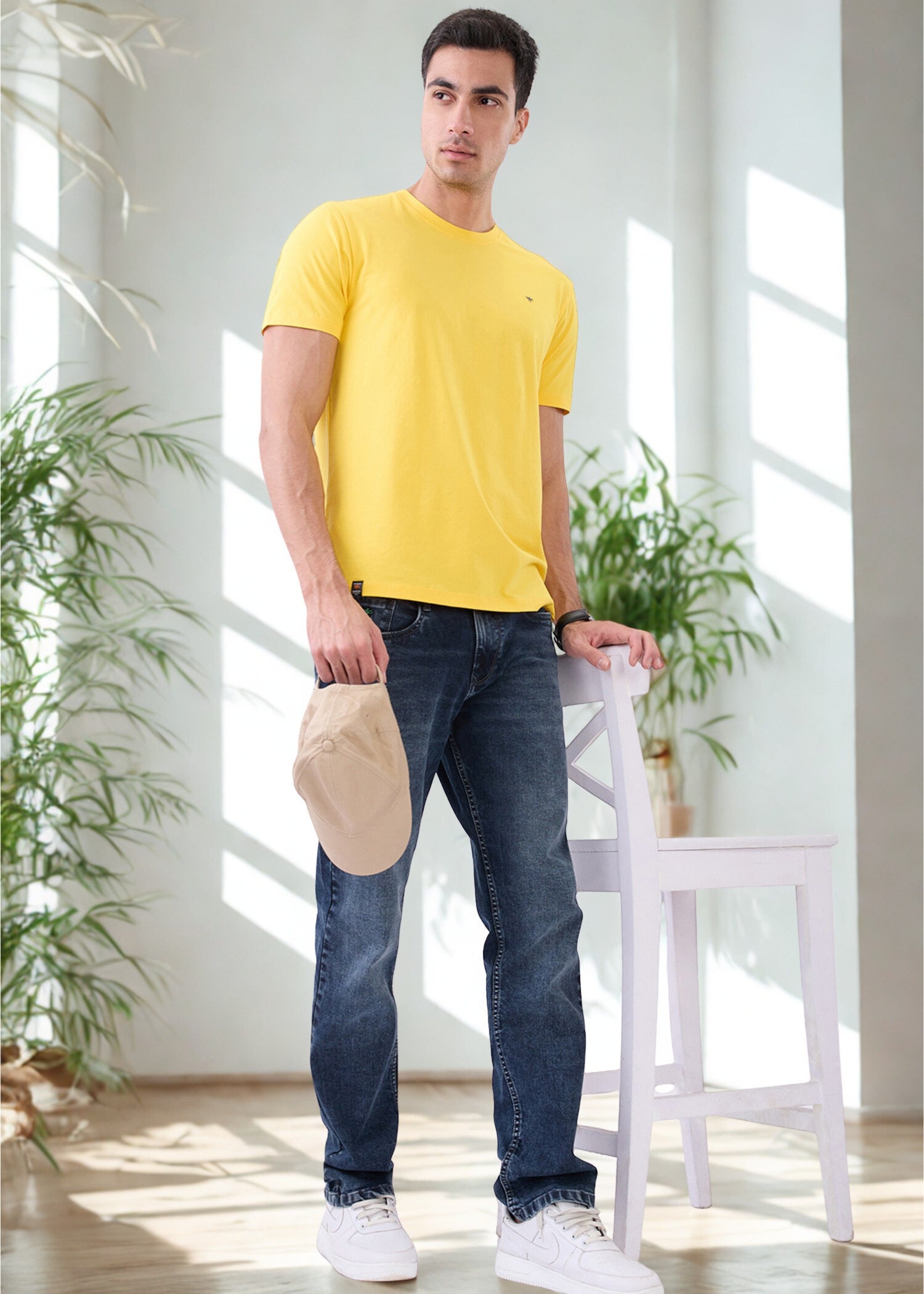 Arch Solid Half Sleeve T-Shirt: Lemon