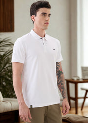 Cherry Half Sleeve Polo: White